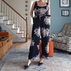 Floral Black Jumpsuit